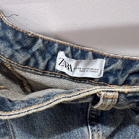 ZARA NWT ASYMMETRIC TRF DENIM TOP size XS 9213/201 - Picture 5 of 5